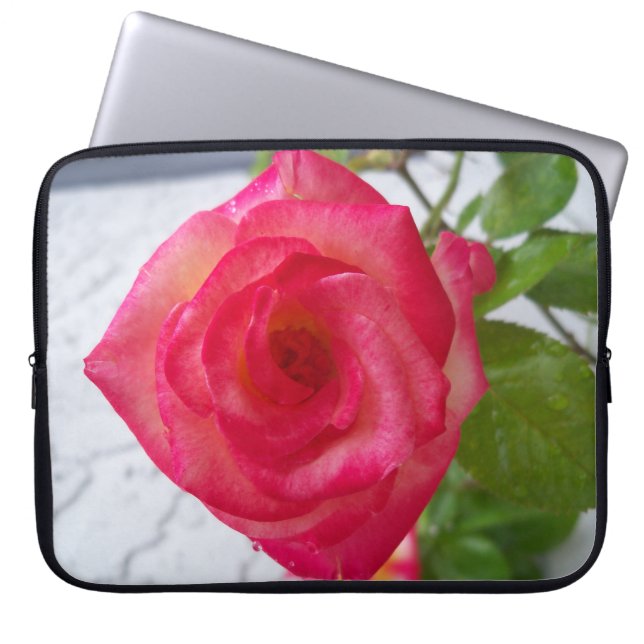 Housse Pour Ordinateur Portable Manche en néoprène avec rose rose (Devant)