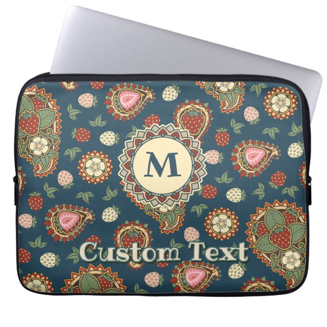 Housse Pour Ordinateur Portable Manche Motif de la fraise Paisley (Devant)
