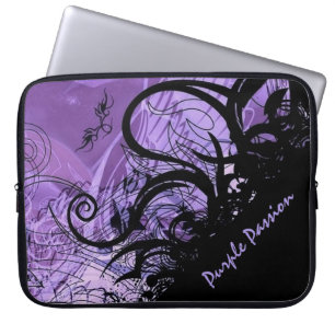 Housse Pour Ordinateur Portable Manche Motif pour ordinateur portable Black and Pu