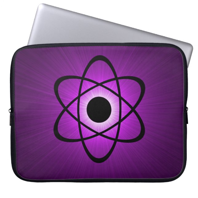 Housse Pour Ordinateur Portable Manche Nerdy atomique électronique, violet (Devant)