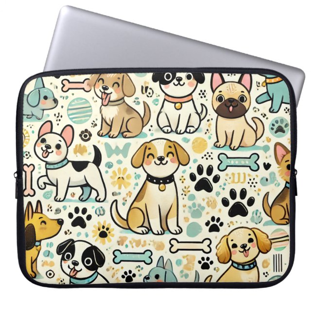 Housse Pour Ordinateur Portable Manche Ordinateur Portable Chien Adorable (Devant)