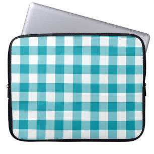 Housse Pour Ordinateur Portable Manche Ordinateur portable élégant, chèque Turquoi