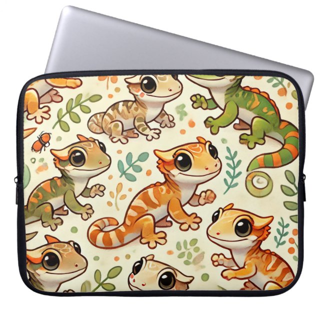 Housse Pour Ordinateur Portable Manche Ordinateur Portable Gecko Cute Crested (Devant)