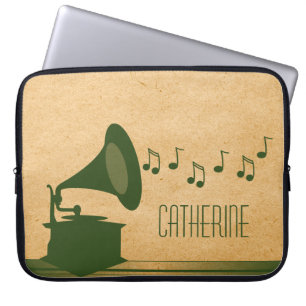 Housse Pour Ordinateur Portable Manche pour ordinateur portable Gramophone Vintage