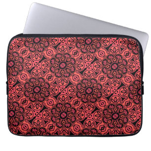 Housse Pour Ordinateur Portable Manche pour ordinateur portable Tribal Noir et Rou