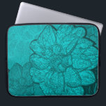 Housse Pour Ordinateur Portable Manche pour ordinateur portable Turquoise Dahlia F<br><div class="desc">Cette pochette d'ordinateur portable moderne turquoise fleurie en néoprène présente un superbe design floral abstrait qui met en valeur la beauté de la fleur de dahlia dans une palette de couleurs monochromatiques de turquoise, aqua et turquoise. Un dahlia turquoise audacieux est le point central de ce design maximaliste, encadré par...</div>