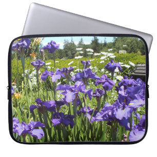 Housse Pour Ordinateur Portable Manches de bureau pourpre Iris Garden