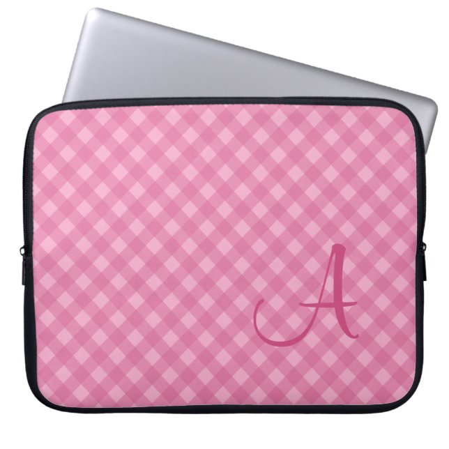 Housse Pour Ordinateur Portable Manches d'ordinateur portable Monogramme En vichy  (Devant)