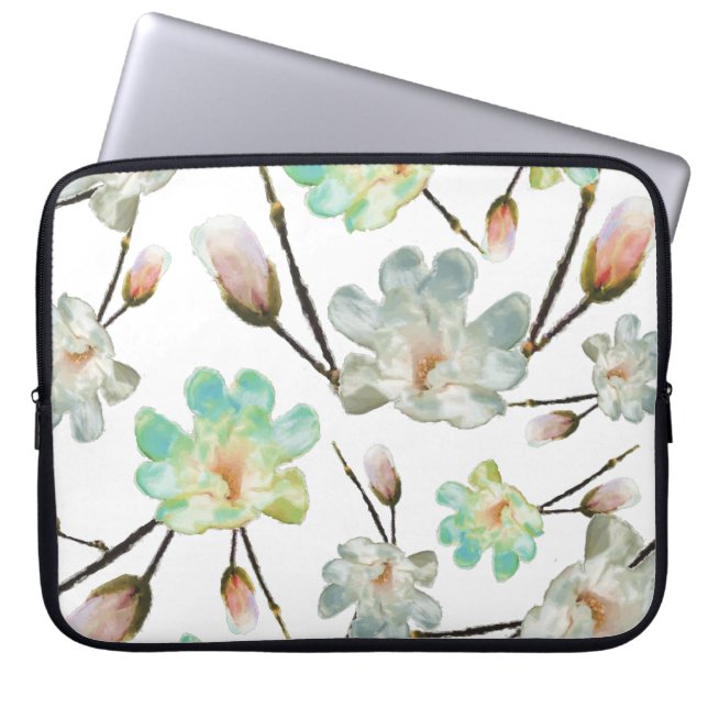 Housse Pour Ordinateur Portable Manches Motif Magnolia (Devant)