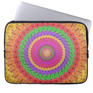 Housse Pour Ordinateur Portable Mandala Ball style crochet jaune -
