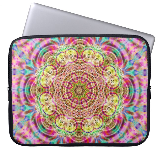 Housse Pour Ordinateur Portable Mandala Flower : Design artistique (Devant)