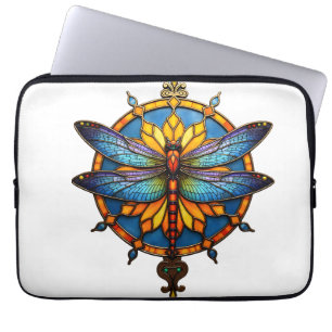 Housse Pour Ordinateur Portable Mandala Libellule Lumineuse Géométrie Sacrée Spiri