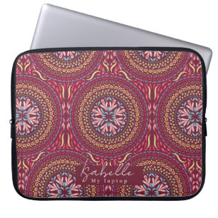 Housse Pour Ordinateur Portable Mandala Magenta