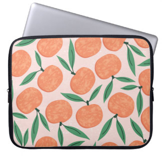 Housse Pour Ordinateur Portable Mandarins vintages : répétition de la texture des