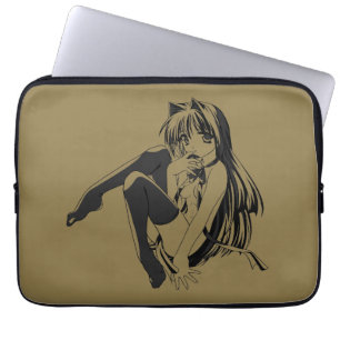 Housse Pour Ordinateur Portable Manga, Neko Chatte Féline Furry Kawaii Loli 