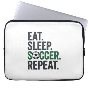 Housse Pour Ordinateur Portable Manger Dormir Football Répéter Design T-Shirt Vint