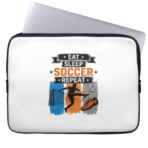 Housse Pour Ordinateur Portable Manger Dormir Football Répéter Vintage Maillot de