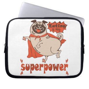 Housse Pour Ordinateur Portable Manger est mon super-puissance rouge carlin style 