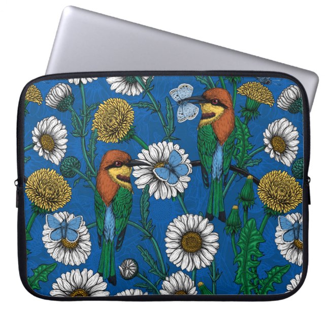 Housse Pour Ordinateur Portable Mangeurs d'abeilles sur bleu (Devant)