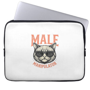 Housse Pour Ordinateur Portable Manipulateur Masculin Lunettes de Soleil Chat Drôl