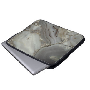 Housse Pour Ordinateur Portable Marbre gris avec Veine or