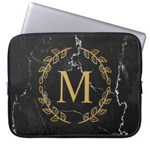 Housse Pour Ordinateur Portable Marbre noir