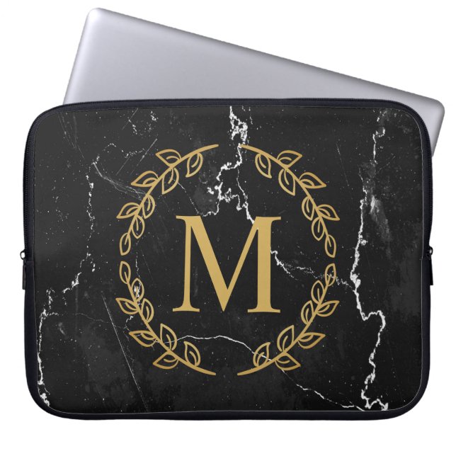 Housse Pour Ordinateur Portable Marbre noir (Devant)