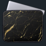 Housse Pour Ordinateur Portable Marbre noir et or<br><div class="desc">Un motif en marbre noir et faux or se sent luxueux et riche sur cette élégante pochette d'ordinateur portable. Art et design © 1201AM Design Studio</div>
