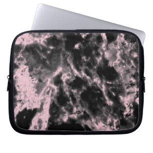 Housse Pour Ordinateur Portable Marbre rose et noir