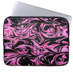 Housse Pour Ordinateur Portable Marbre Rose Et Noir, Manche Ordinateur Portable