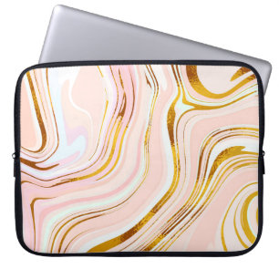 Housse Pour Ordinateur Portable Marbre rose or : Design luxueux.