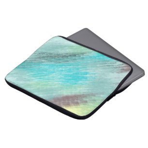 Housse Pour Ordinateur Portable Marbre turquoise, vert et mauve Abstrait