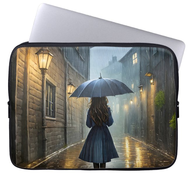 Housse Pour Ordinateur Portable Marcher sous la pluie (Devant)