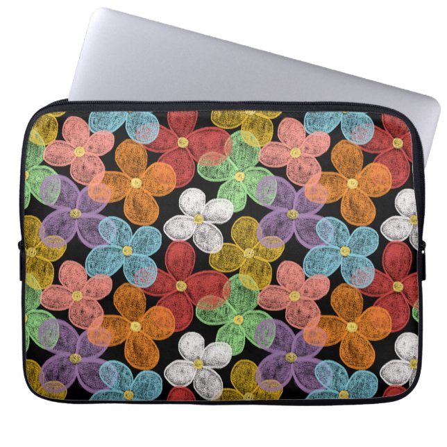 Housse Pour Ordinateur Portable Marguerites à la craie (Devant)