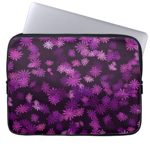 Housse Pour Ordinateur Portable Marguerites roses et violettes