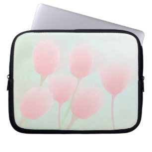 Housse Pour Ordinateur Portable Mariage de Tulips Pastel Rose doux