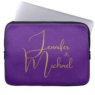 Housse Pour Ordinateur Portable Mariage Moderne Minimaliste Plain Calligraphie Nom