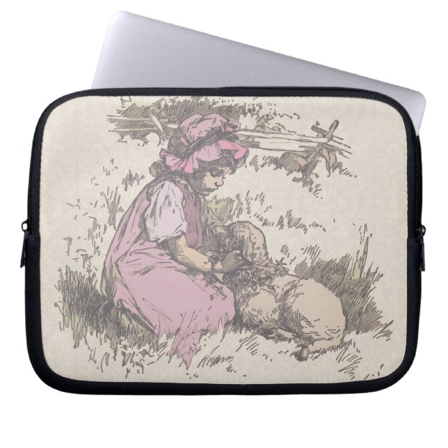 Housse Pour Ordinateur Portable Marie avait un agneau Comptine (Devant)