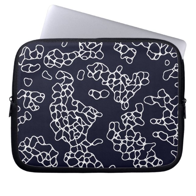 Housse Pour Ordinateur Portable Marine moderne et Motif blanc (Devant)