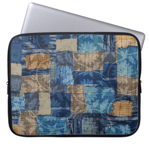 Housse Pour Ordinateur Portable Marine numérique Abstraite : Motif d'aquarelle tra