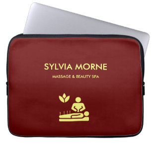 Housse Pour Ordinateur Portable Maroon moderne spa jaune silhouette