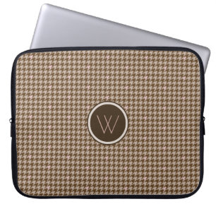 Housse pour ordinateur portable marron à carreaux 