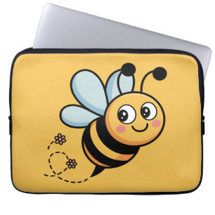Housse Pour Ordinateur Portable Mascotte d'abeille enfantine avec piste en pointil