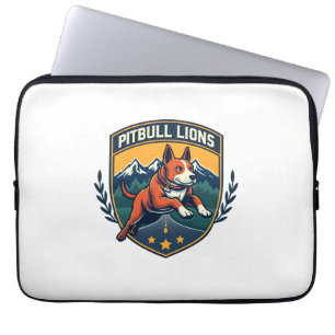 Housse Pour Ordinateur Portable Mascotte vintage de sport de lions Pitbull vecteur