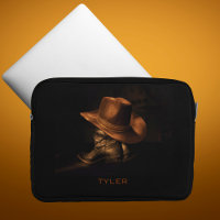 Masculine Casquette Cowboy et Bottes en Cuir Perso