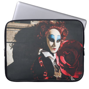 Housse Pour Ordinateur Portable Masque de carnaval rouge en Venise, Italie