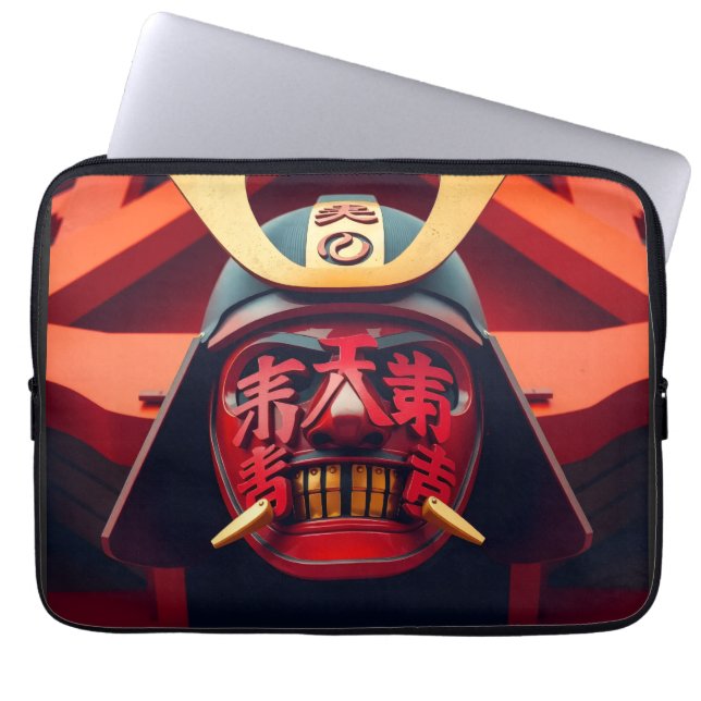 Housse Pour Ordinateur Portable Masque de samouraï anime rouge (Devant)