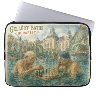 Housse Pour Ordinateur Portable Match d'échecs Bains Gellert Budapest Hongrie