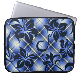 Housse Pour Ordinateur Portable Mauna Loa Hibiscus Hawaïen Plaid