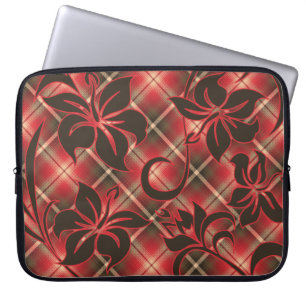 Housse Pour Ordinateur Portable Mauna Loa Hibiscus Hawaïen Plaid